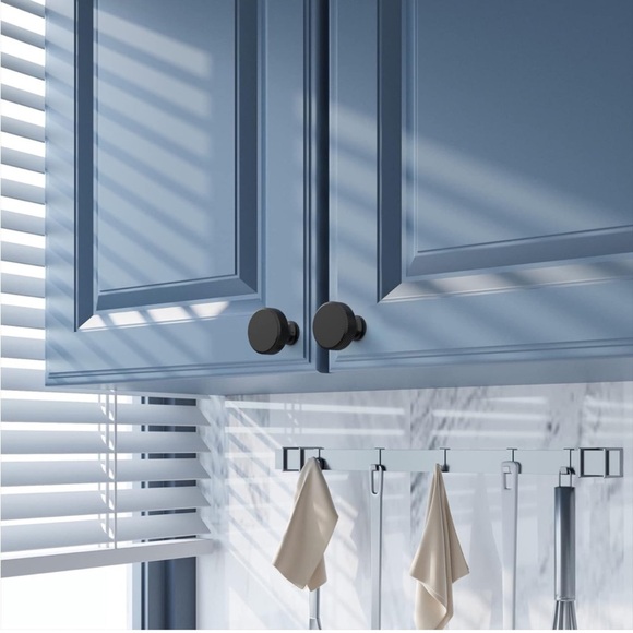 10 Pack Matte Black Knurled Cabinet Knobs Kitchen Cabinet Handles - Picture 2 of 5